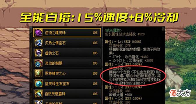 【游戏世界】DNF:110级4大右槽横测!宠物魔法石伤害最低,为何备受推荐?