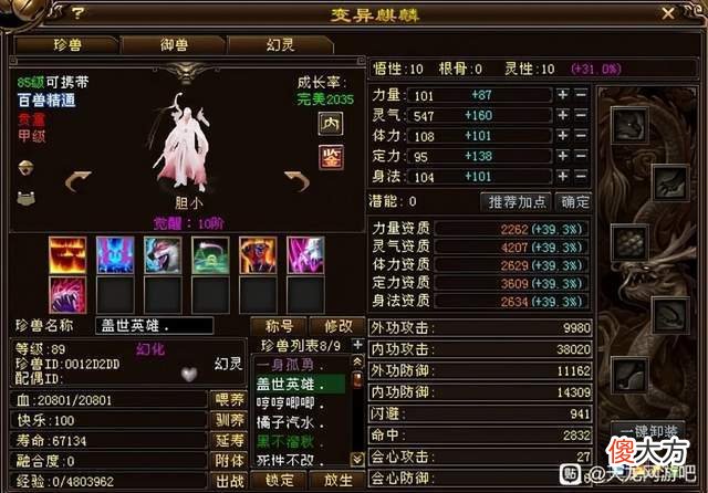 【游戏世界】天龙八部：85级宝宝收藏家，一身极品宝宝，价值1个5级号