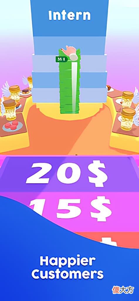 【游戏世界】Rollic跑酷经营混合游戏《CoffeeStack》跑酷制作经营销售