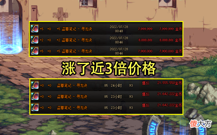 【游戏迷】DNF：搬砖神器寻龙诀涨价了！身价已翻了3倍，但买了就成大冤种