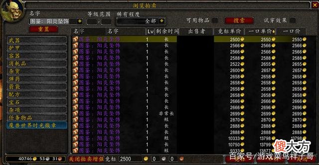 【游戏世界】崩坏3：阳炎之袍图纸价格跌破1万金，祥子哥亲自去拍卖行看了看