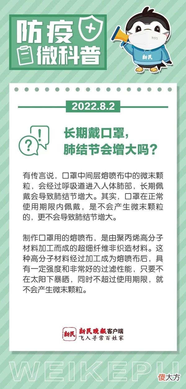 【时尚一点】一图看懂 长期戴口罩，肺结节会增大吗？