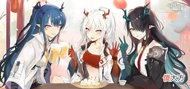 【游戏迷】明日方舟韩服2.5周年纪念绘被槽夜魔画师手绘岁年夕三姐妹