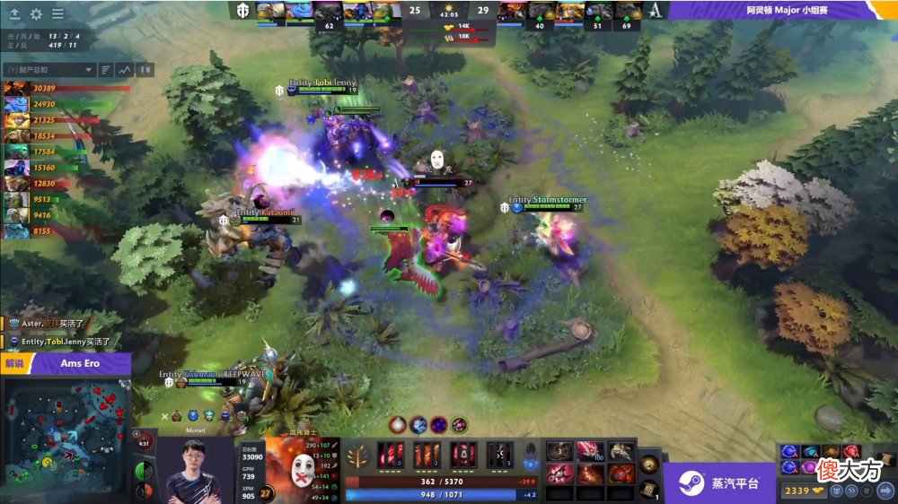 【游戏世界】Dota2阿灵顿Major：Aster击败Entity并豪取二连胜！