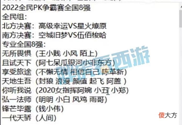 【游戏世界】梦幻西游：全民专业组8强名单，梧桐助力渔岛10谛听+1