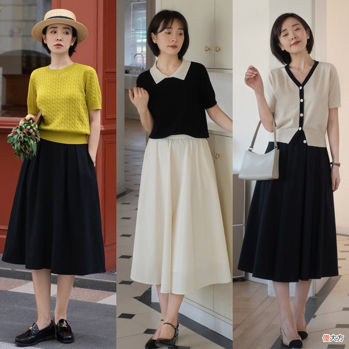 【时尚一点】穿“半身裙”怎么搭配上衣？40岁女人这样穿，显瘦又洋气