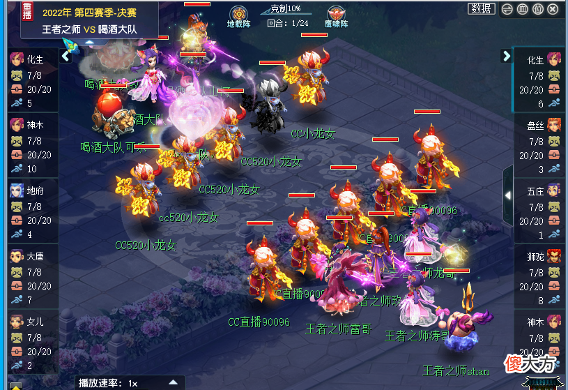 【游戏迷】梦幻西游王者之师大克喝酒队，16回合天气压制进决赛｜群雄淘汰赛