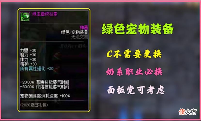 【游戏迷】DNF：用数据说话夏日宠物装备VS新春宠物装备，细节玩家的福利
