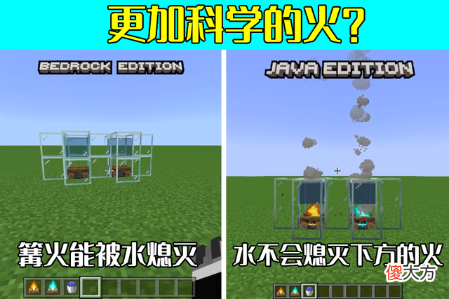 【游戏世界】你所不知道的《我的世界》，猪着火会跳水，基岩比Java谁科学？