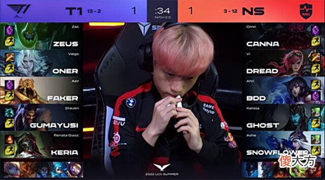 【游戏迷】LOL-LCK：Faker沙皇对位单杀Bdd阿狸，T1鏖战三局2-1险胜NS