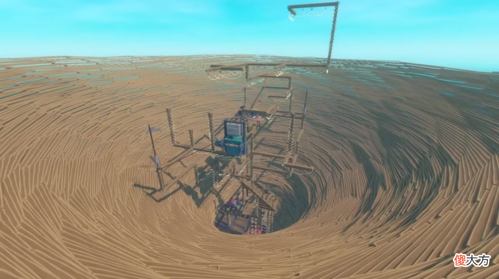 【游戏世界】《raft》玩家花9小时盖出一个龙卷风木筏设计图