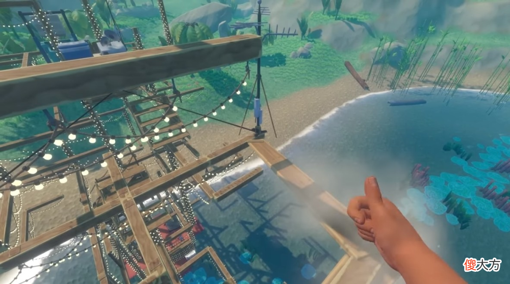 【游戏世界】《raft》玩家花9小时盖出一个龙卷风木筏设计图