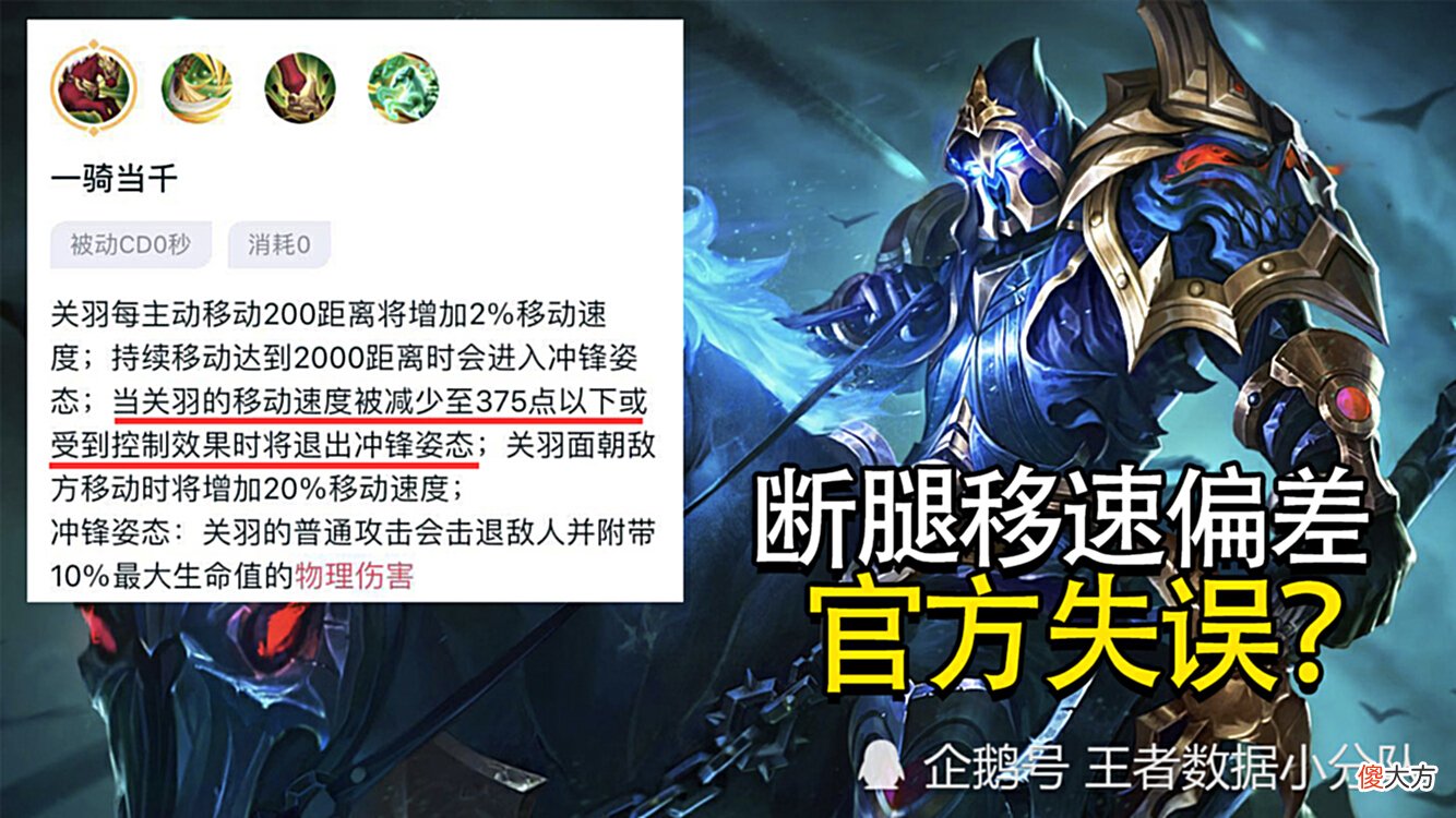 【游戏迷】还有多少人坚信关羽的“断腿”移速是375？别被技能描述骗了