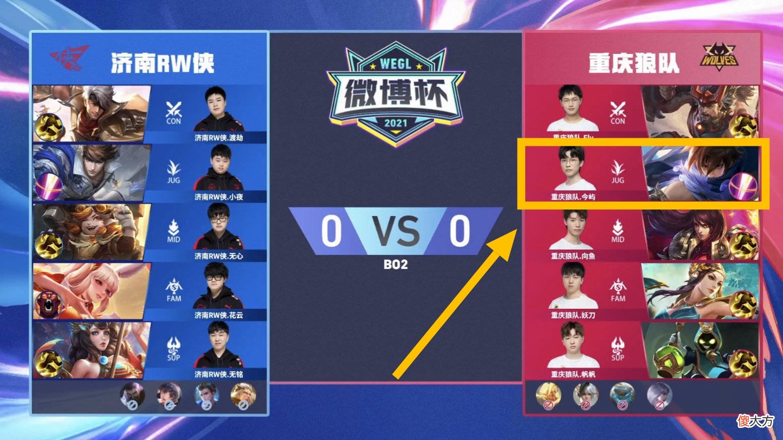 【游戏世界】今屿打野低于预期，晨阳小鱼难堪大用，狼队三人打野轮换不抵小胖一人
