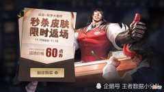 【游戏迷】11.10王者更新，6元皮肤返场，梅西皮肤或将再度登临峡谷