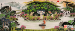 聚宝盆山水旺财画