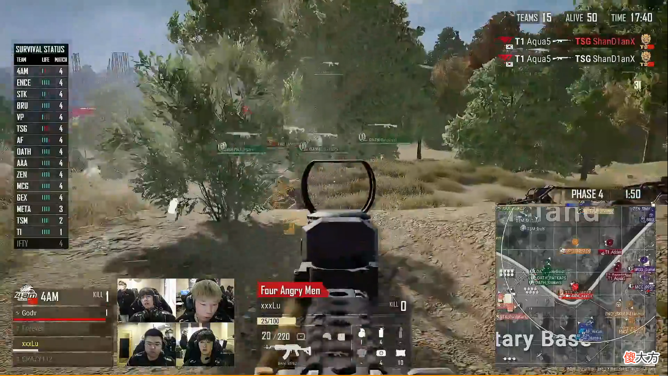 【游戏世界】PGI周中生存赛IFTY19杀未能吃鸡哭了，周冠军4AM当日赶圈拉闸