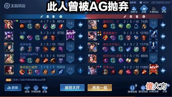 【游戏世界】寂然巅峰赛遇到国服虞姬,赛后看到ID惊了:此人曾被AG抛弃!