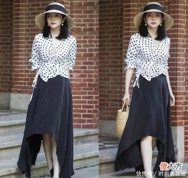 【就爱时尚】别再白衬衫配牛仔裤，学三木波点衬衫配半身裙，显贵10倍不止