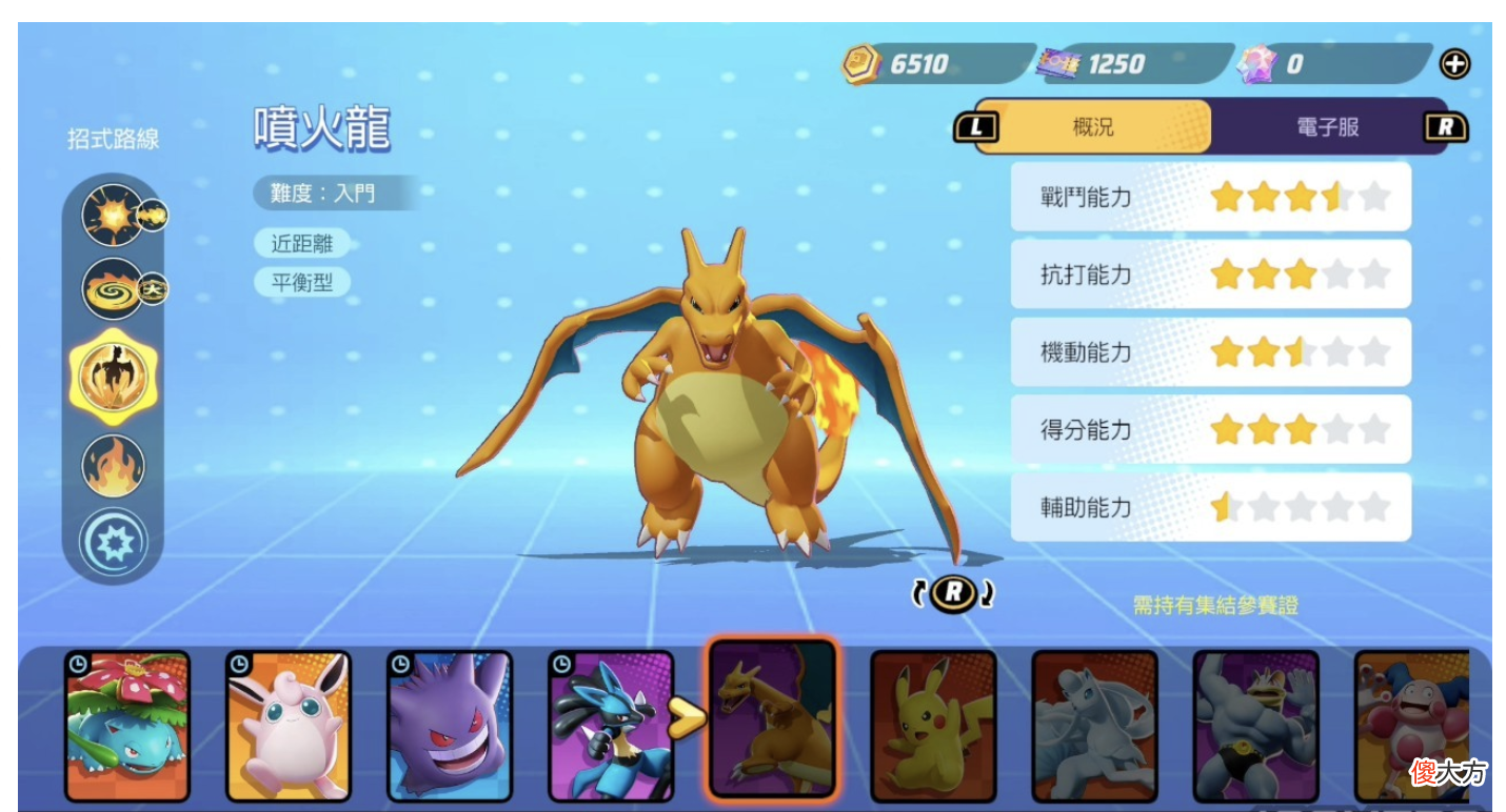 【游戏世界】《宝可梦大集结》初选五大新手角色“喷火龙”装备与玩法攻略