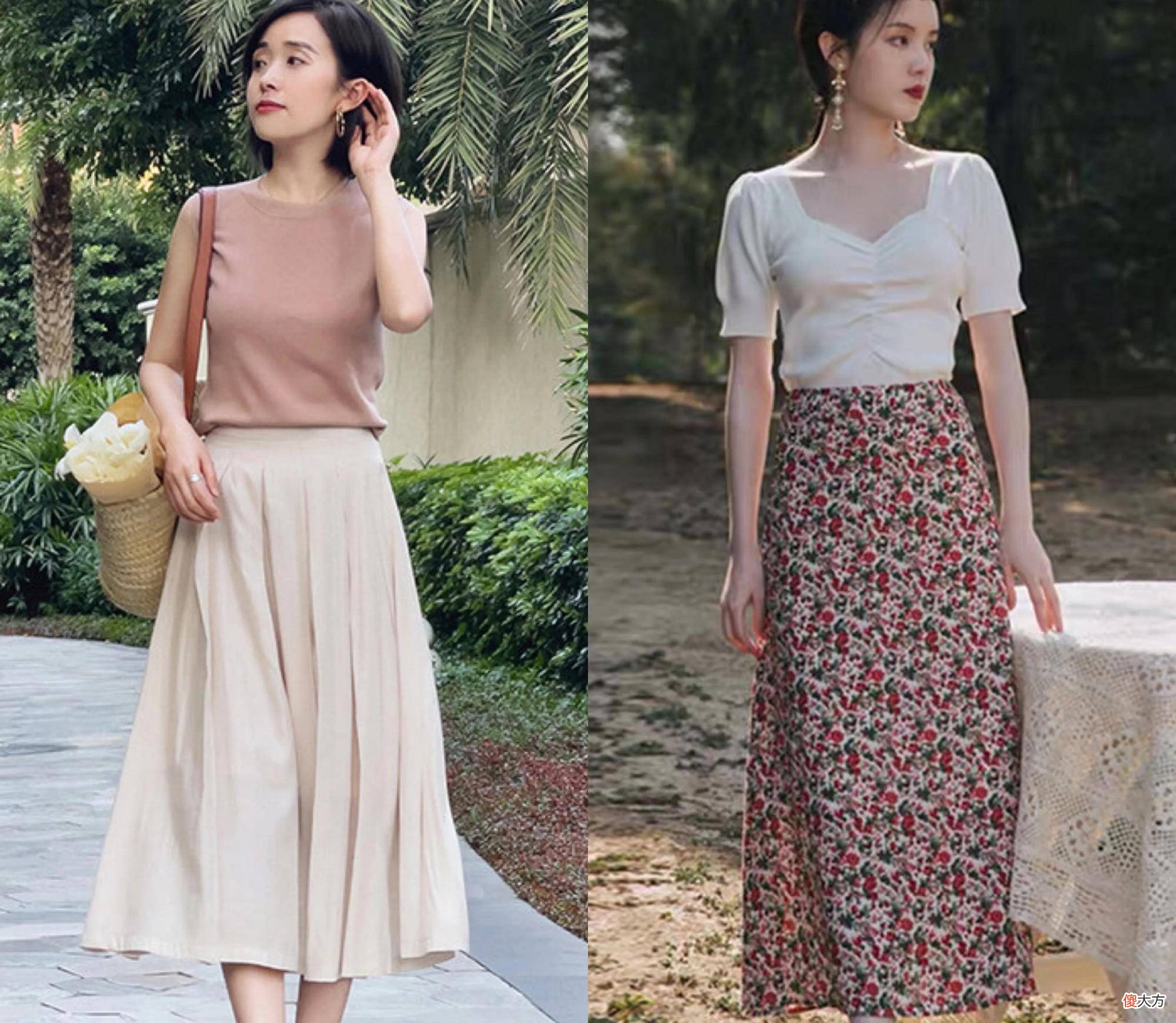 【时尚一点】吊带衫搭配印花半身裙,清凉透气又舒适,穿出优雅魅力