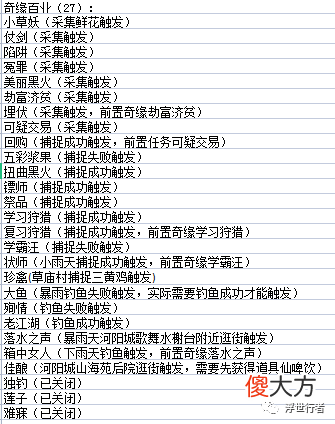 【游戏世界】梦幻新诛仙：全部72个奇缘一览表（最新版），帮助你轻松触发全部奇缘
