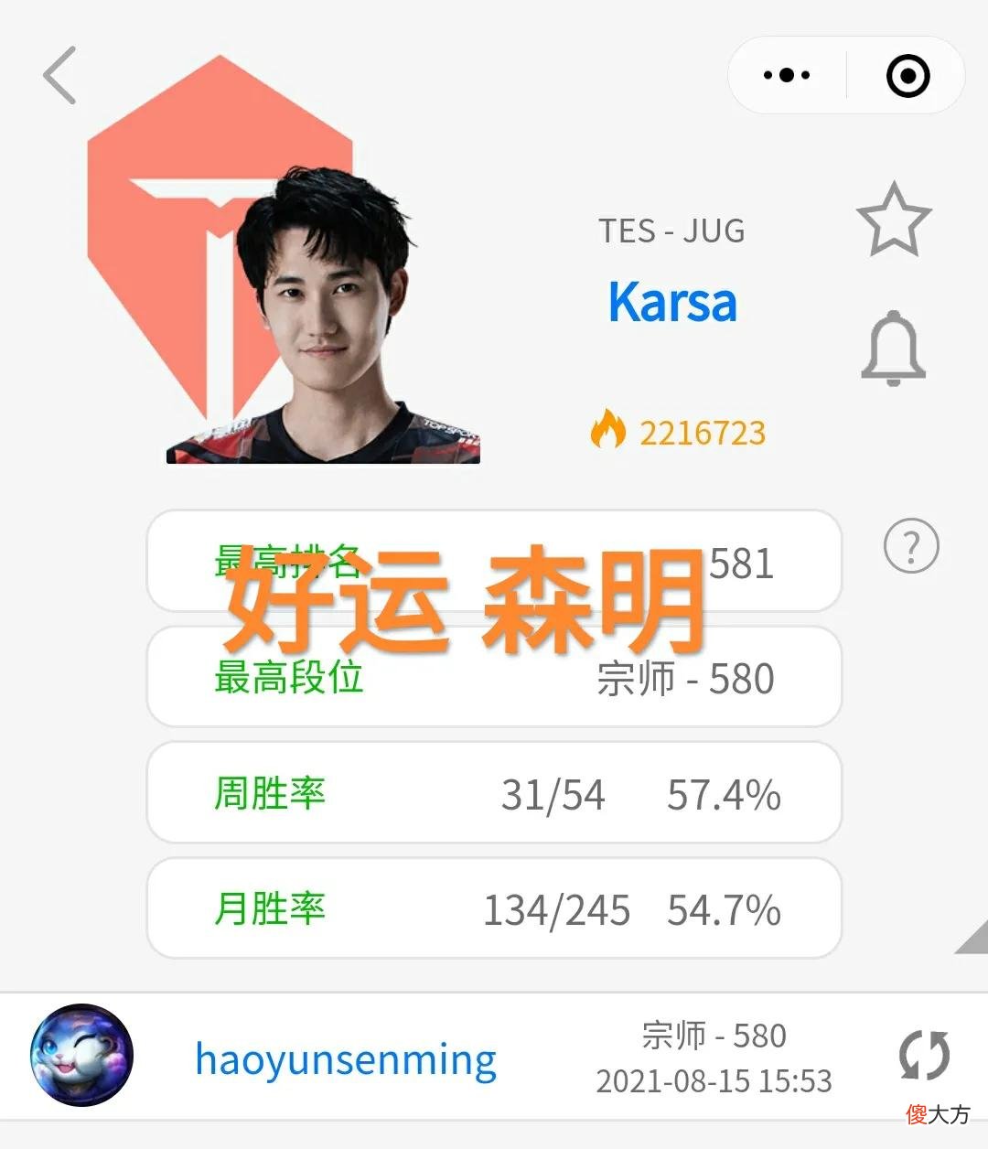 【游戏世界】登上韩服才想起来放假,“卡萨和Uzi游戏对话,小狗为老友惋惜”