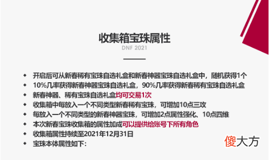 【游戏世界】DNF：春节礼包4大亮点，神话跨界石最香，紧接技攻宝珠和1～80宠物