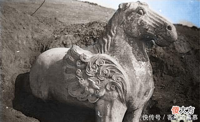 【历史故事】百年前的霍去病墓老照片：外形似祁连山，图5“马踏匈奴”很霸气