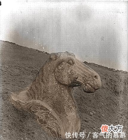 【历史故事】百年前的霍去病墓老照片：外形似祁连山，图5“马踏匈奴”很霸气